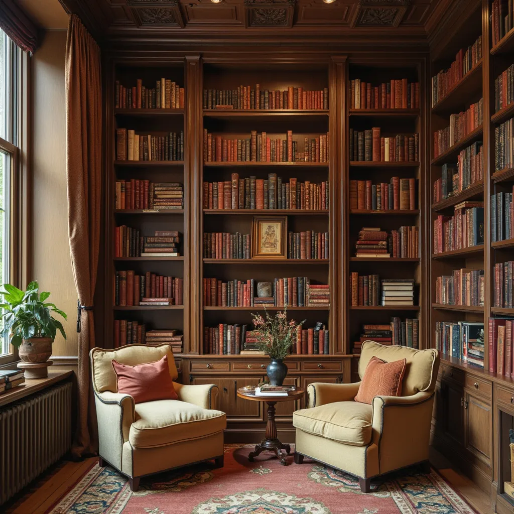 Espace de détente et bibliothèque